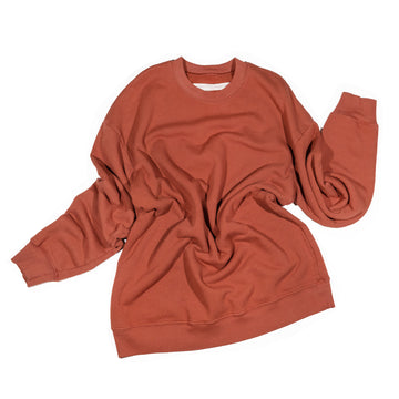 Raquel Allegra Drop Shoulder Sweatshirt in Rust