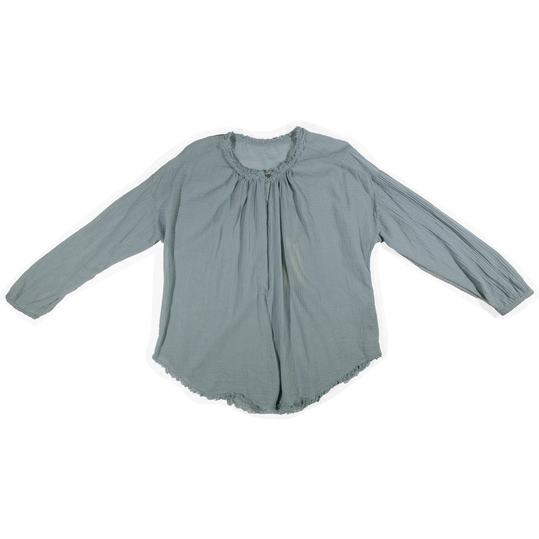 Raquel Allegra Poet Blouse in Steel Blue