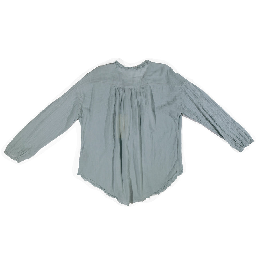 Raquel Allegra Poet Blouse in Steel Blue