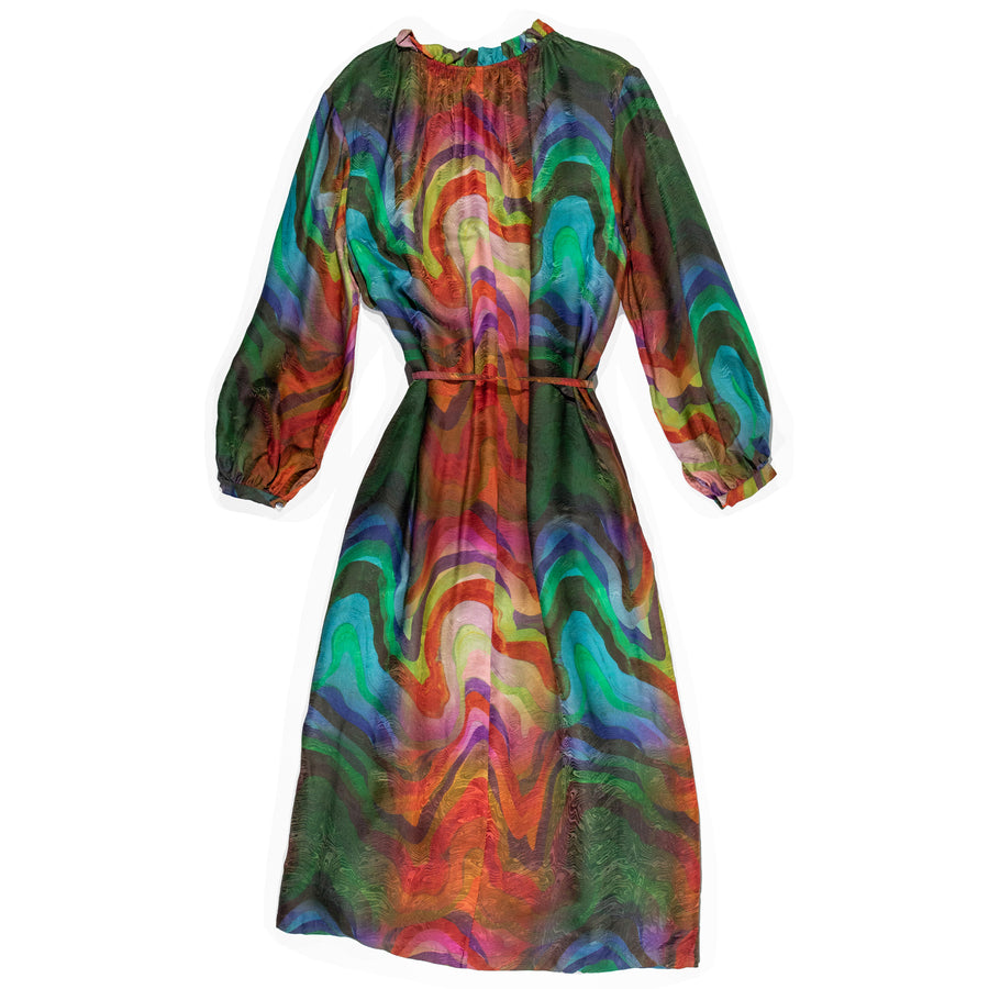 Raquel Allegra Victoria Dress in Multi Waves