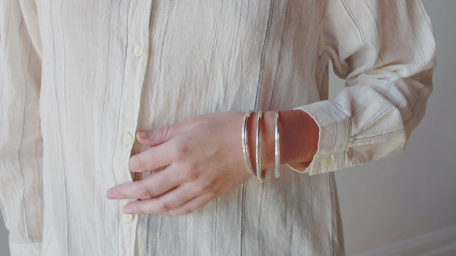 Ursa Major Fluted Tapered Bangle No.1 in Sterling Silver